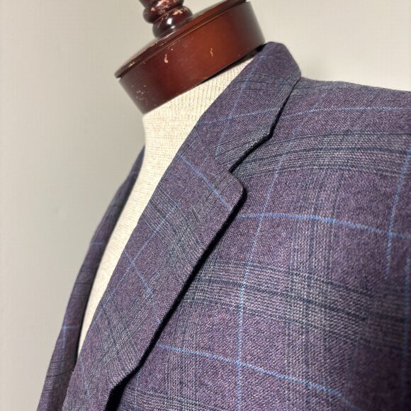 $1695 Canali 1934 Italy Purple Flannel Wool Blazer Jacket Sport Coat 48R CURRENT - Picture 3 of 10